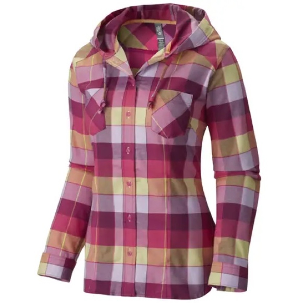 Mountain Hardware Plaid Hooded Button Front Shirt